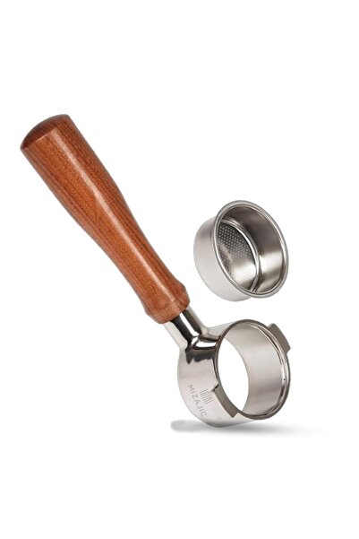 MIZAJIC Bottomless Portafilter 51mm 2 nails for BCO420/ ECO310/ ECP35.31 Coffee Machines Rosewood Handle