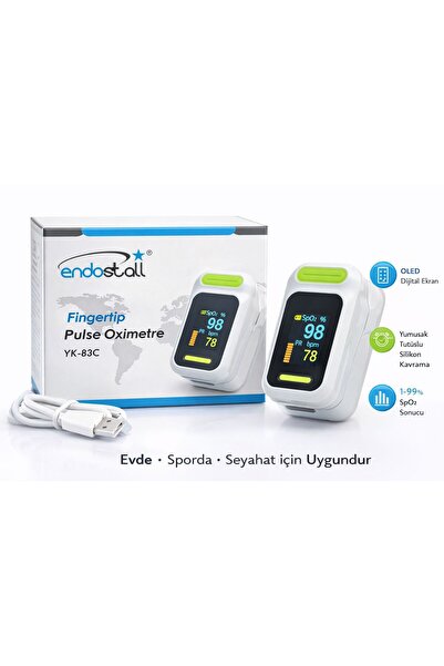 ENDOSTALL Parmak Tipi Pulse Oksimetre OLED Ekran SpO2 Nabız Ölçer