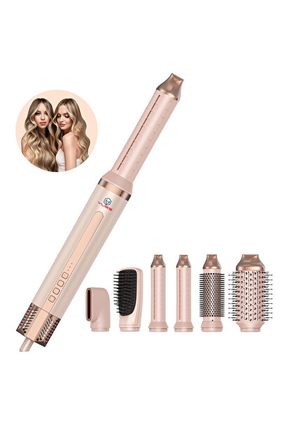 YUES 6 في 1 أداة تصفيف الشعر بالهواء |   تجعيد الشعر تلقائيًا + تجفيف + تمليس بالأيونات السالبة