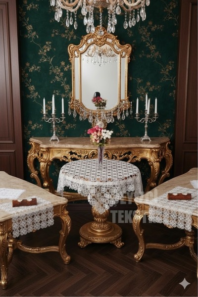 Çt Çeyizci Tekstil 17 Parça İğne Oyası Vitrin Takımı – Makine işi