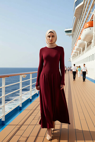 BENERLY Women's Crew Neck Standard Sleeve Long Sleeve Knitwear Dress Skater F...