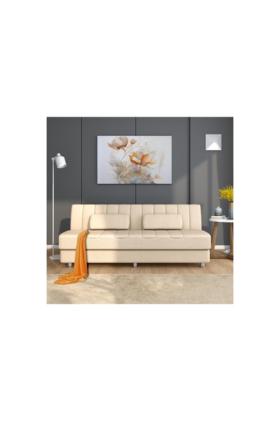 Vivense YATAKLI ÜÇLÜ KANEPE, KREM