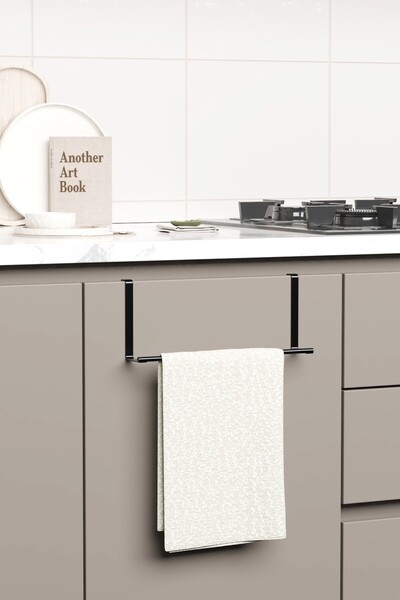 zabata Hanging Towel Rack Cabinet Door Hanger Cloth Holder Hanger Kitchen Organizer Towel Rack Black
