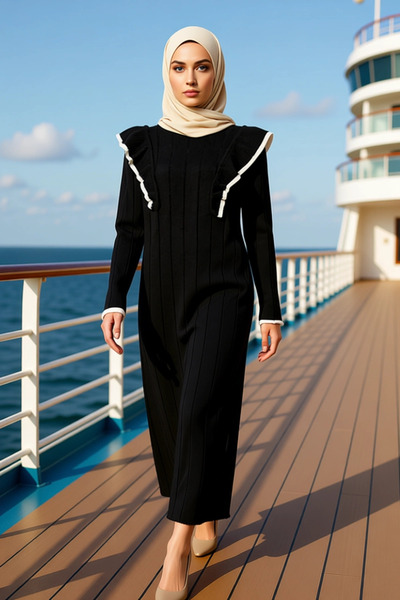 BENERLY Women's Crew Neck Standard Sleeve Long Sleeve Knitwear Dress Function...