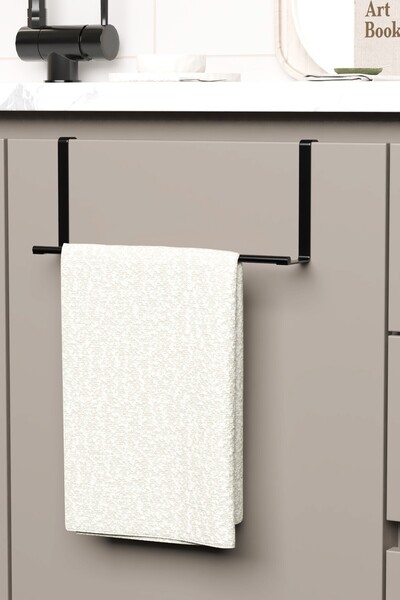 zabata Hanging Towel Rack Cabinet Door Hanger Cloth Holder Hanger Kitchen Organizer Towel Rack Black