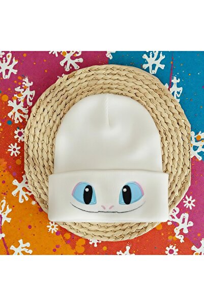 FG KONNİCHİWA Black and White How to Train Your Dragon Light Fury Beanie