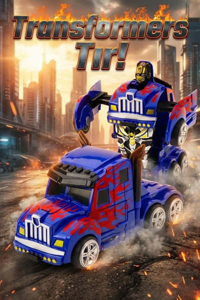 craftivio Çarpınca Dönüşen Robot Araba - Mavi Tır | Sürtmeli 2'si 1 Arada Fig...