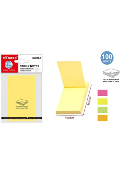 MOTARRO Sticky Notes MU002-3, Pastel Color Self-Adhesive Memo Pads for Office, School & Home