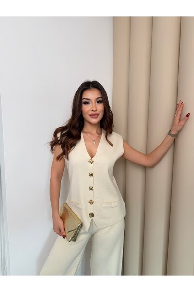 Esma moda tasarım Yelekli Triko Takım