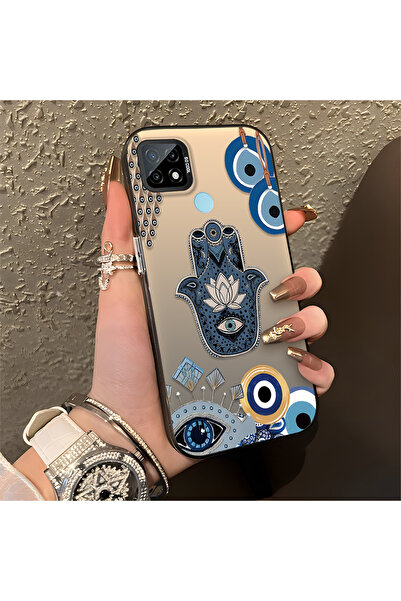 Hontinga حافظة متوافقة مع هاتف Realme C21، حافظة هاتف صلبة مضادة للسقوط، فنية