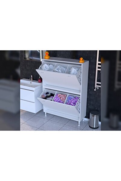 Vivense İLKİM ALT VE ÜST MODÜL SEPETLİ BANYO DOLABI, 90 CM