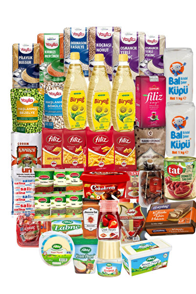 Yayla Ramazan kolisi erzak paketi kumanya sahur paketi kahvaltılık 41 parça ürün mega koli