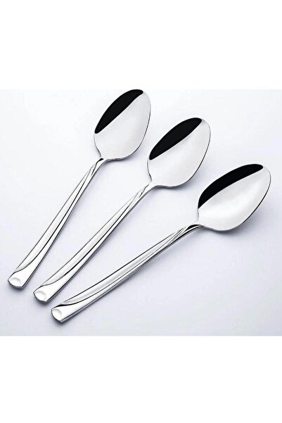 Nehir Fiesta Stainless Steel 3-Piece Dinner Spoon Plain Gelatinized