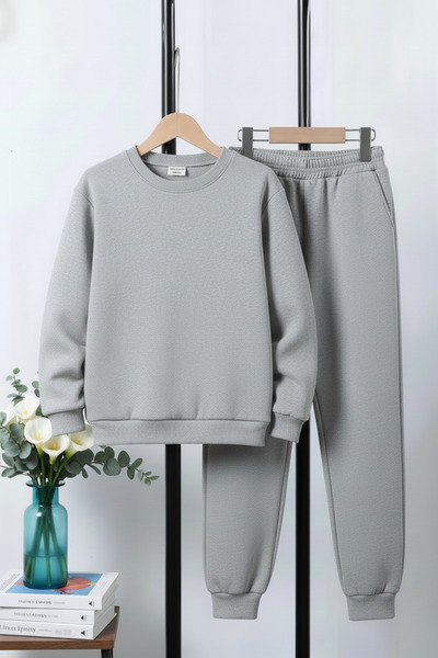 FYK COLLECTİON Σετ αθλητικής φόρμας για αγόρια με επένδυση fleece νήματα με σ...