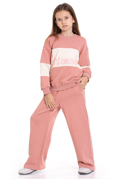MODANINO Girl's 3-Thread and Non-Embroidered Tracksuit Set, Ages 5-9, 12487