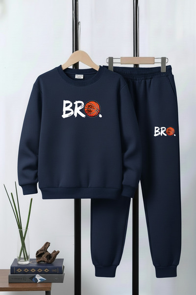 FYK COLLECTİON Set de trening pentru băieți, cu gât rotund, cu cu căptușeală ...