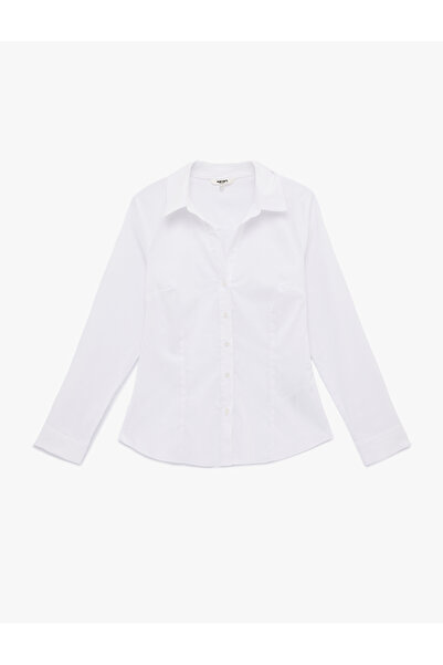 Koton Regular Fit Long Sleeve Button down Classic Collar Shirt