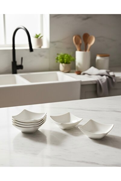 Mebey Home 6’lı Porselen Mini Sosluk, Reçellik, Kahvaltılık, Sunumluk