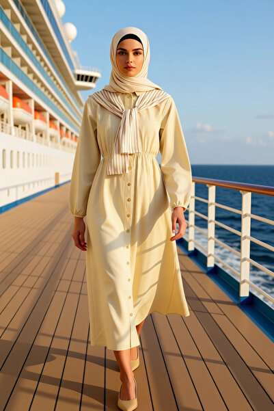 BENERLY Women Shirt Collar Standard Sleeve Midi Dress Functional Durable Stylish