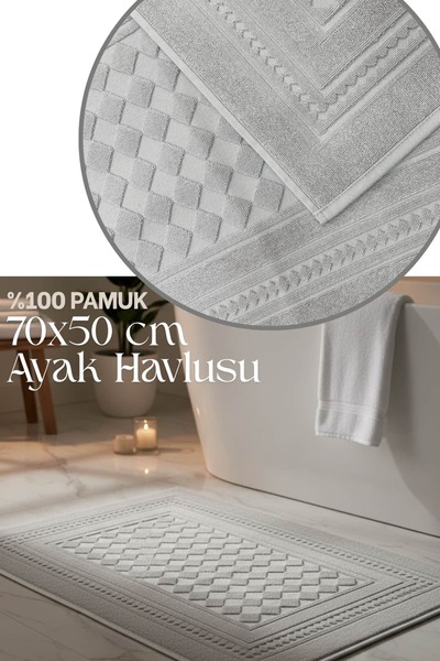 Dantelux 100% pamuk Checker Sa deznom Pešački peškir (50x70 cm) svetlo sivi