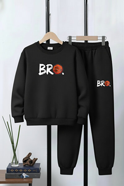 FYK COLLECTİON Set de trening pentru băieți, cu gât rotund, cu cu căptușeală ...