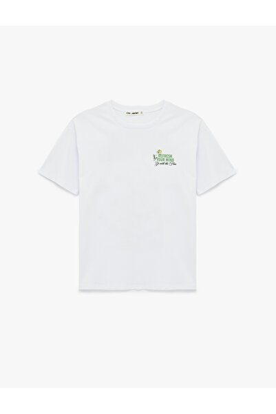 Koton Comfortable Fit Short Sleeve Crew Neck Printed Cotton T-Shirt