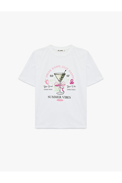 Koton Comfortable Fit Short Sleeve Crew Neck Printed T-Shirt