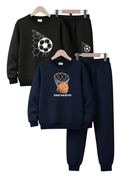 FYK COLLECTİON Σετ αθλητικής φόρμας για αγόρια με 3 κλωστές, στρογγυλή λαιμόκ...