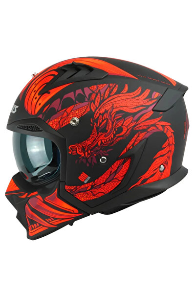 AXXIS Motosiklet Kask Hunter SV Oni B5 Matt Red Sport Moduler Motorcu Kaskı O...
