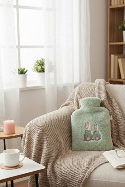shop Yeşil Renk Tavşan Figürlü Peluş Sıcak Su Torbası - Yumuşak Kılıflı Mini ...