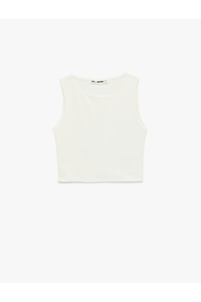 Koton Sleeveless Crew Neck Slim Fit Crop Blouse