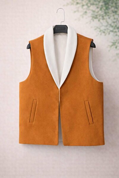 LUXURY Men's elegant wool vest with a modern and luxurious collar design