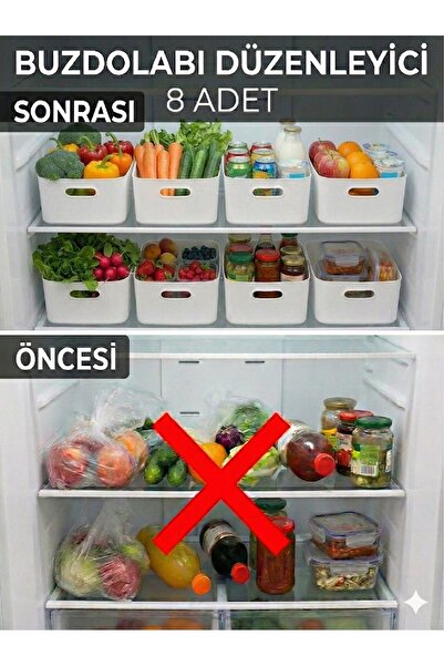 Lilya Home 8 Adet 4 Lt Dolap Içi, Buzdolabı Düzenleyici, Banyo, Mutfak Organi...