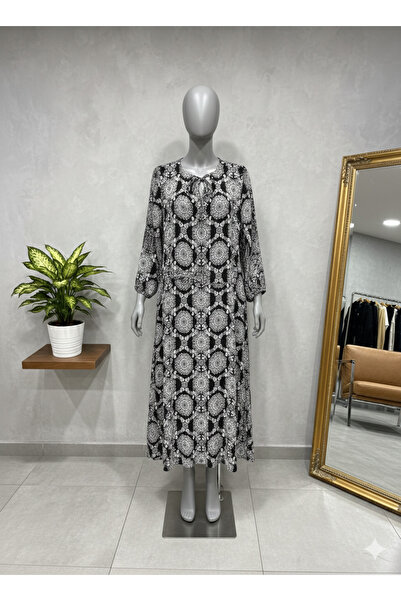 fariza tekstil Φόρεμα χαλαρής εφαρμογής με λαιμόκοψη U από βισκόζη, κατάλληλο...