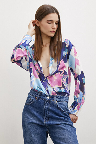 TRENDQUEL Patterned wafer shirt navy blue