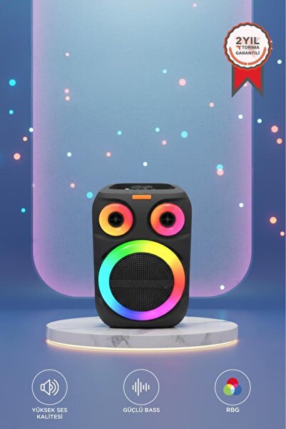 Torima D81 Kablosuz Taşınabilir Hoparlör 12W Rgb Işıklı Mikrofonlu Siyah