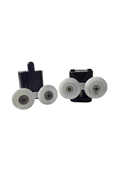 Candan Shower Cabin Rail Wheel Black Bottom and Top 1 Set