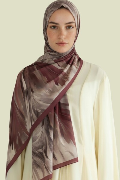 Karaca YAPRAK DESENLİ VİSKON ŞAL GÜL KURUSU