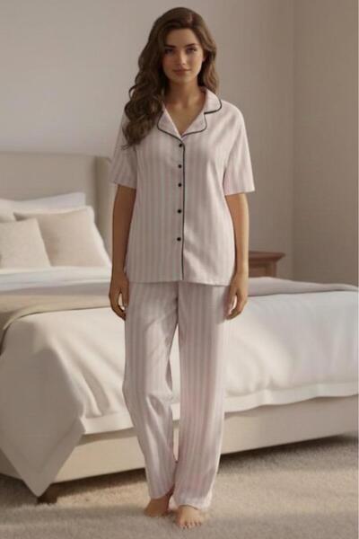 PEMBİŞ HOMEWEAR Women's Pajama Set Short Sleeve-Sezm-94