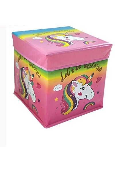 Girl Pink unicorn fabric storage box