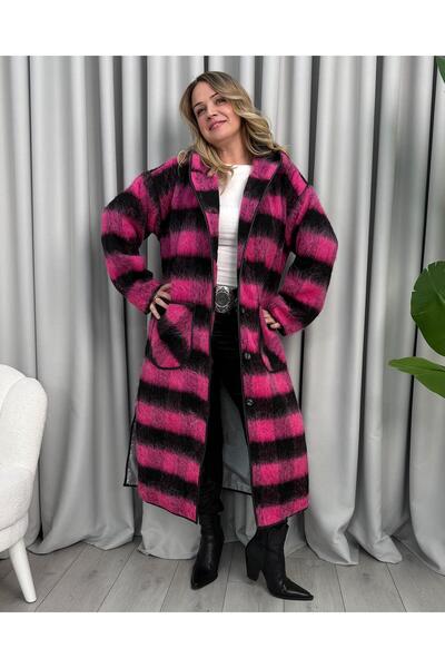 FUNDA Dilan Kaşe Coat Black Pink