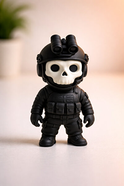 The Plasti Ghost Gamer Figür 10 cm 3D Baskı Dekoratif Oyun Karakteri Koleksiy...
