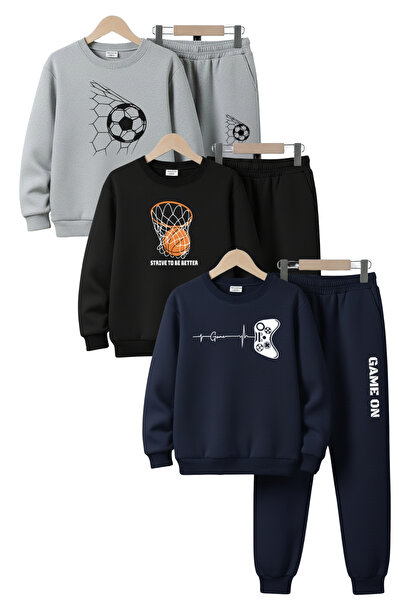 FYK COLLECTİON Σετ αθλητικής φόρμας για αγόρια με επένδυση fleece τεμάχια με ...