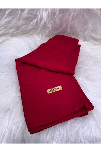 SİNEM EŞARP Pamuk şifon şal kırmızı