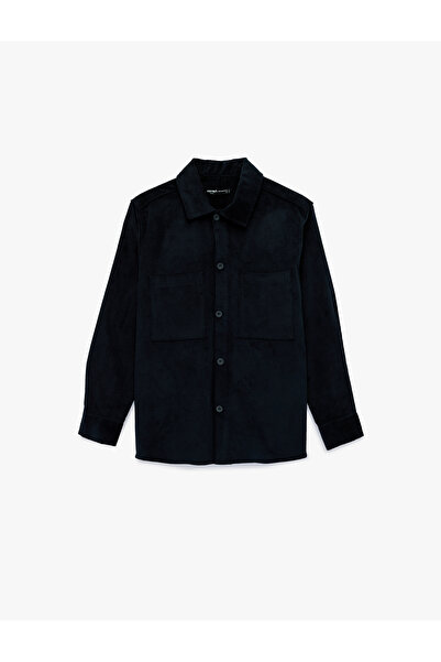 Koton Cămașă din catifea material reiat cu mânecă lungă, cu buzunare, din bum...