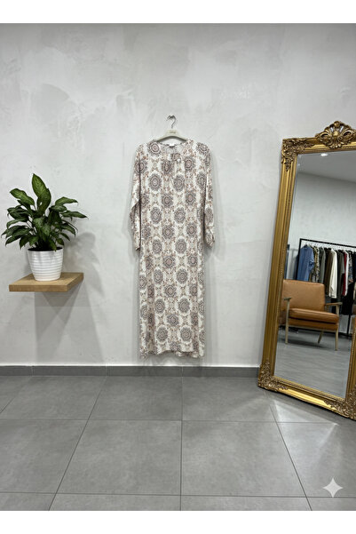 fariza tekstil Φόρεμα χαλαρής εφαρμογής με λαιμόκοψη U από βισκόζη, κατάλληλο...