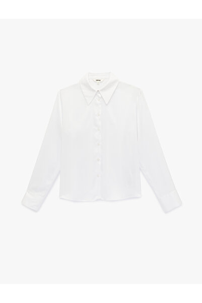 Koton Slim Fit Long Sleeve Buttoned Classic Collar Satin Shirt