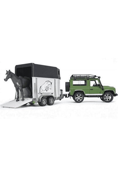 Bruder Toys Bruder Land Rover Toy with Horse Trailer & Figurine Set