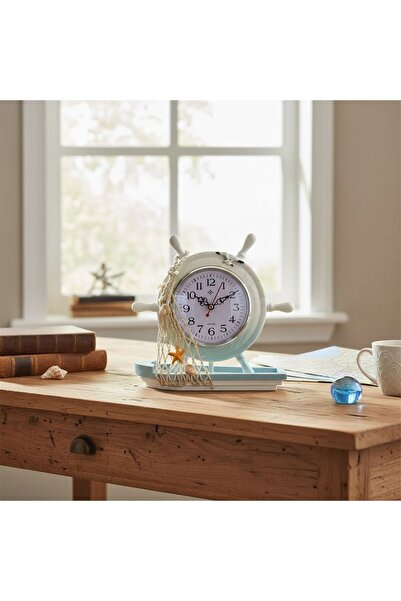 home inn Marin Dümen Tasarımlı Dekoratif Masa Saati | Deniz Temalı Ağ Detaylı...