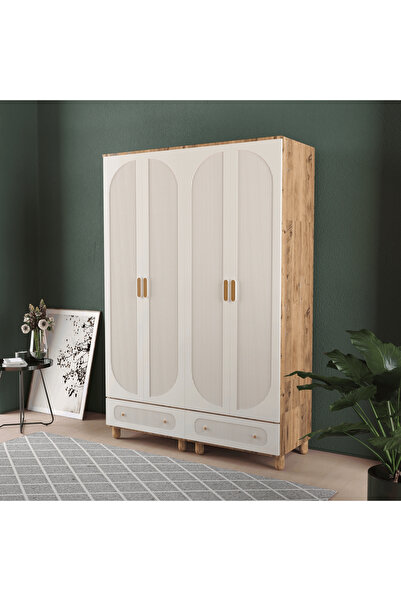 Teen & Bright SOHO 4 KAPAKLI ÇEKMECELİ GARDIROP - MDF KAPAK